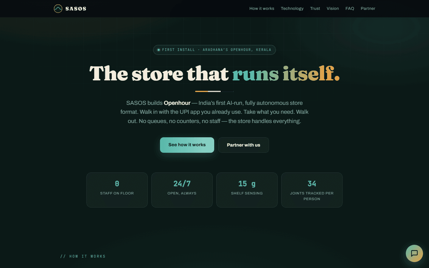 SASOS — screenshot of the running product